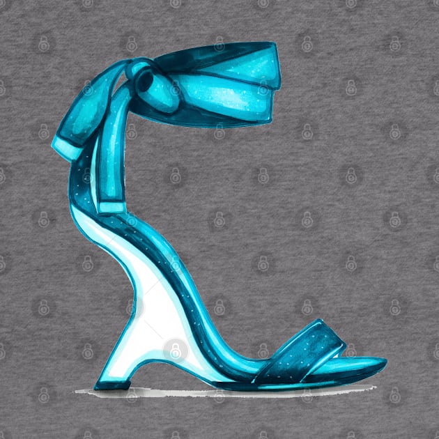 Aqua Blue Women's Open Toe Heels by Svetlana Pelin